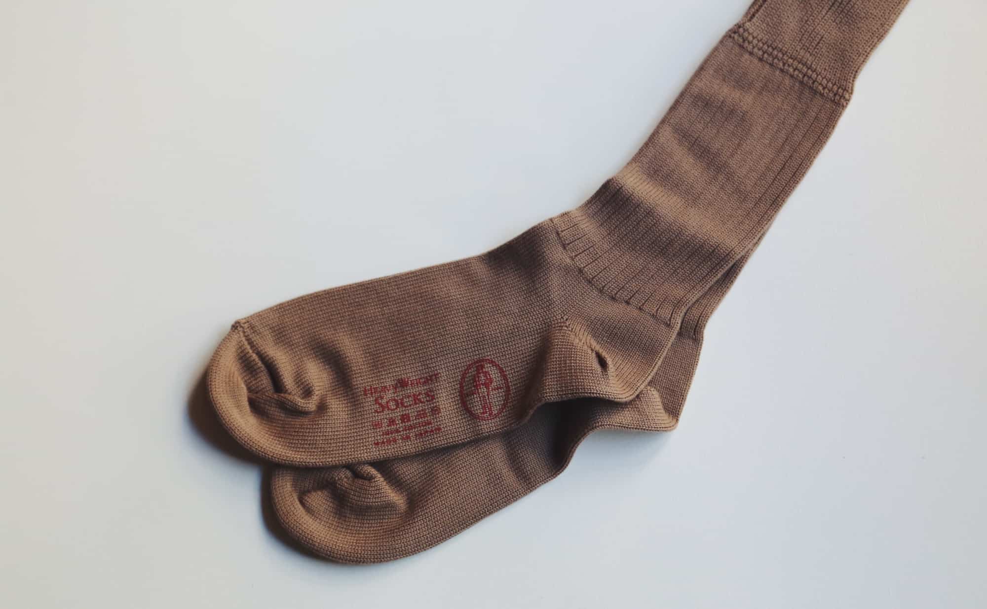 Heavy Weight Socks / Plain Rib BROWN | Olde Homesteader