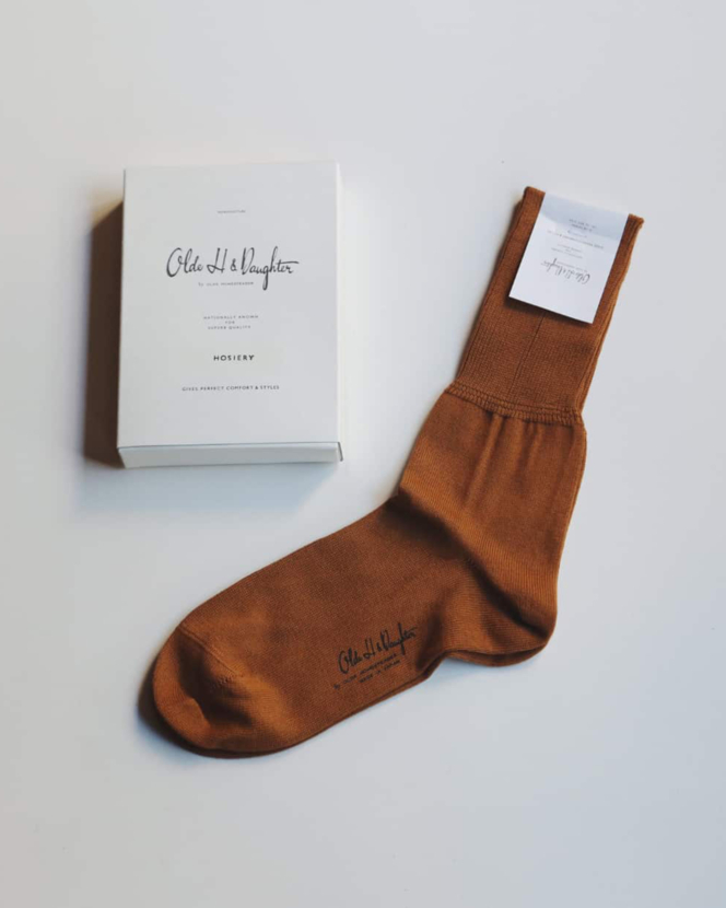 COTTON PLAIN JERSEY ANKLE SOCKS - TOBACCO | Olde H&Daughter