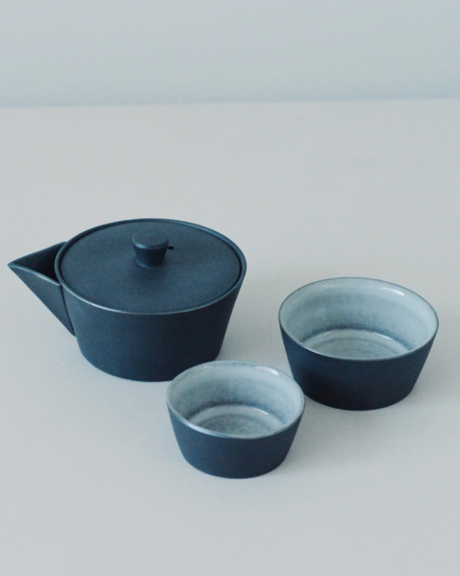入子茶器 黒練 | 南景製陶園