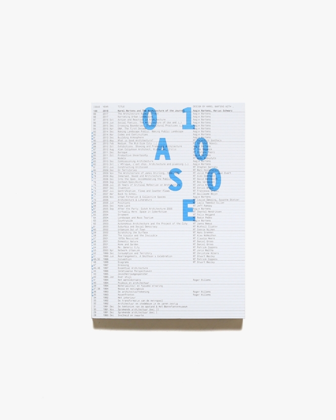 Oase 100: The Architecture of the Journal | Karel Martens カレル・マルテンス