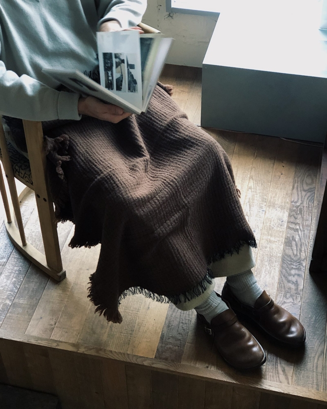 lambwoolcupro blanket（ハーフ） c/#ブラウン | Watanabe Textile