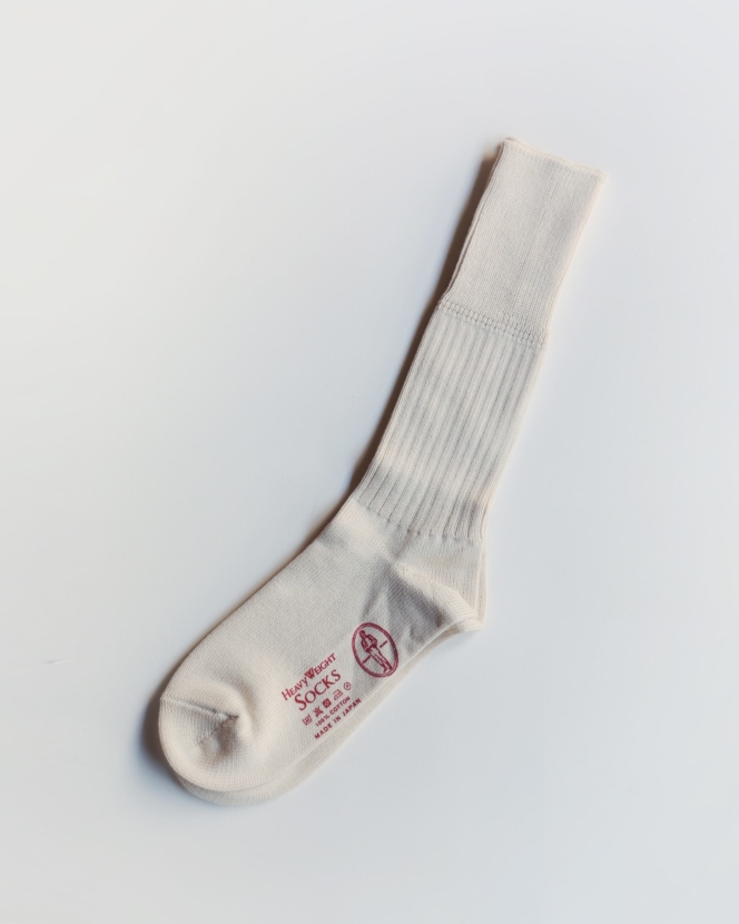 Heavy Weight Socks / Plain Rib ECRU | Olde Homesteader